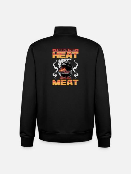 BBQ Grilling Meat Smoking Barbecue - Unisex Organic Zip Sweatshirt by Stanley/Stella - black