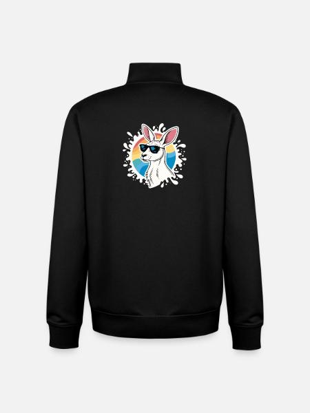 Cool Kangaroo – Retro-Stil & Sonnenbrille - Unisex Organic Zip Sweatshirt von Stanley/Stella - Schwarz