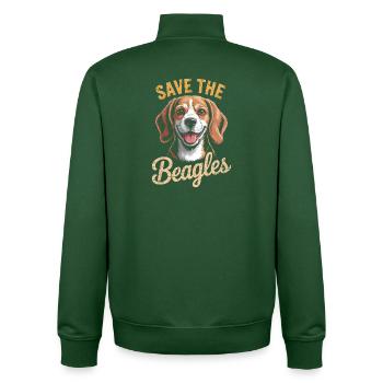 Save the Beagles Beagle Rescue Tee - Unisex Organic Zip Sweatshirt by Stanley/Stella - bottle green - Back - AI Model Male 185 dark (185cm)