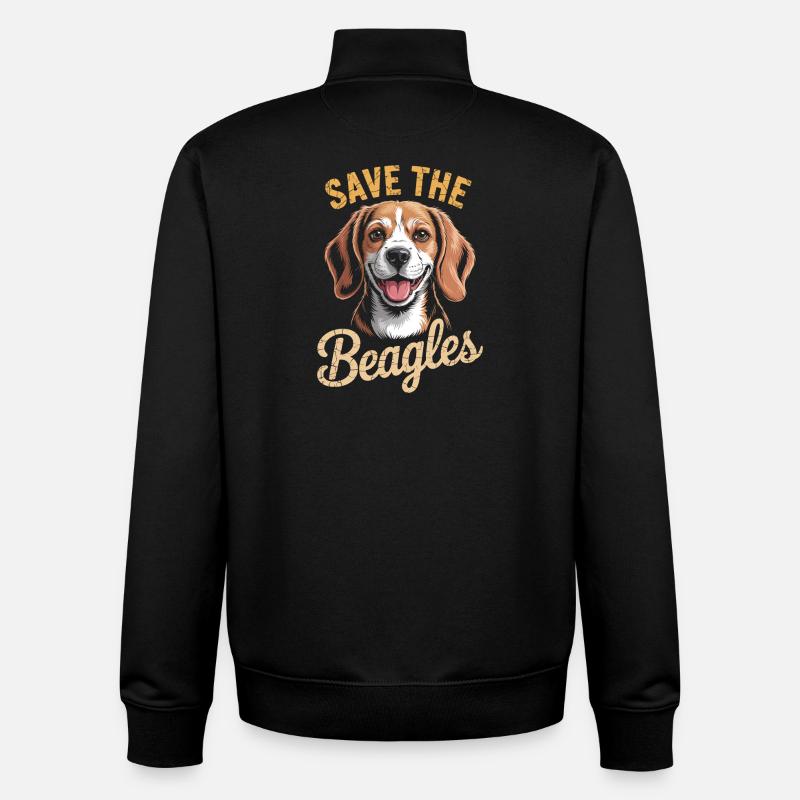 Save the Beagles Beagle Rettungsabschlag - Unisex Organic Zip Sweatshirt von Stanley/Stella - Schwarz