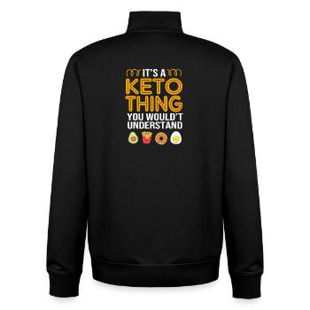 Keto Diet - Unisex Organic Zip Sweatshirt by Stanley/Stella - black - Back - AI Model Male 185 light (185cm)