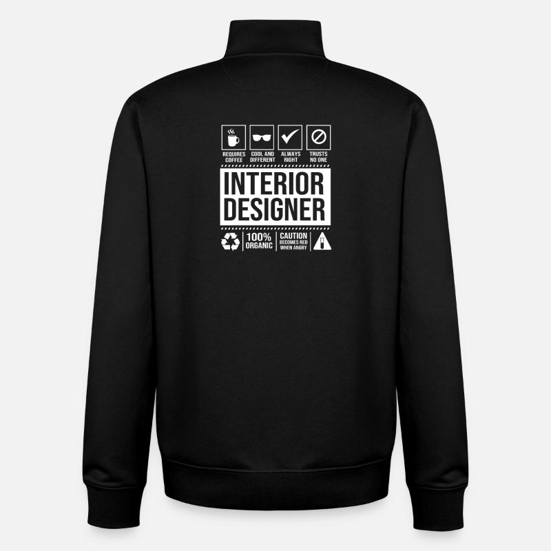 Architecte, Designer d’intérieur, Architecture - Sweat zippé unisexe en coton bio Stanley/Stella - noir