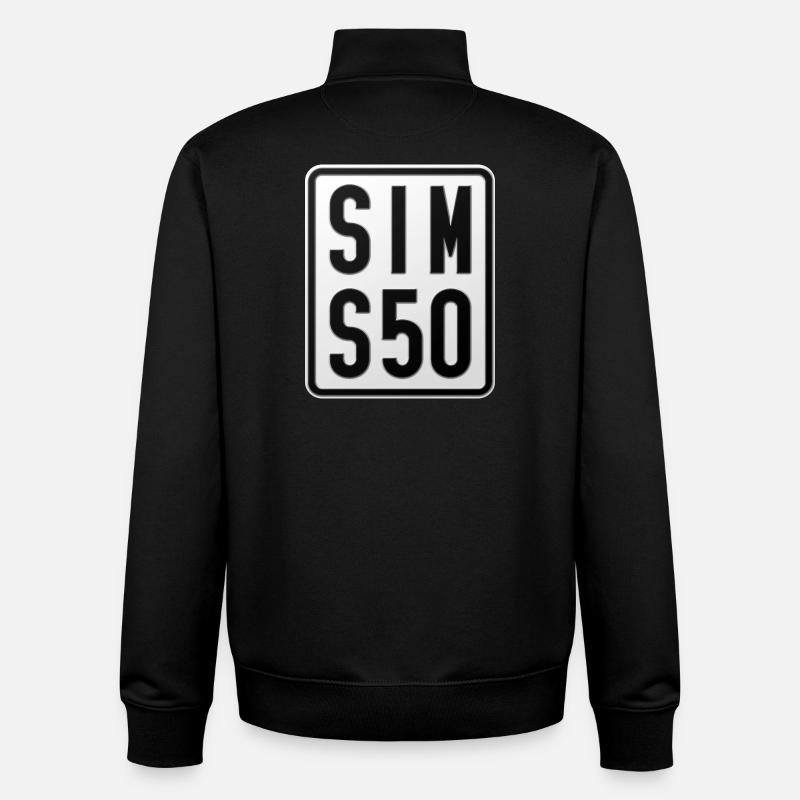 Simson S50 Moped Kennzeichen - Unisex Organic Zip Sweatshirt von Stanley/Stella - Schwarz