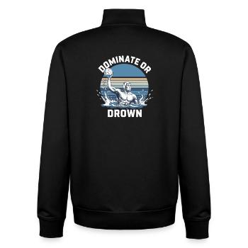 Dominate Or Drown Water Polo Motif - Unisex Organic Zip Sweatshirt by Stanley/Stella - black - Back - AI Model Male 185 light (185cm)