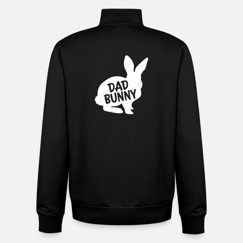 Dad Bunny Silhouette Graphic - Unisex Organic Zip Sweatshirt by Stanley/Stella - black