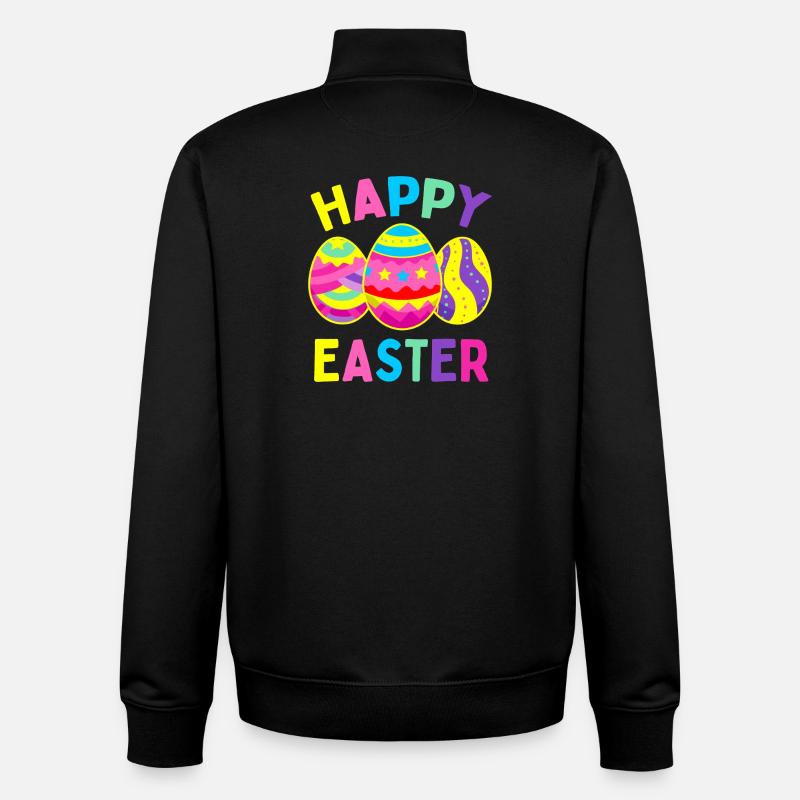 Vivid Easter Eggs Parade - Unisex Organic Zip Sweatshirt by Stanley/Stella - black