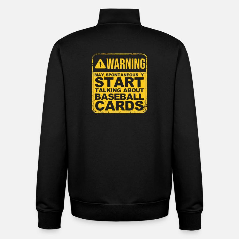 Warnung zu spontanen Baseballkarten - Unisex Organic Zip Sweatshirt von Stanley/Stella - Schwarz