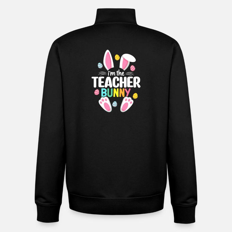 Ich bin der Lehrer-Hase - Unisex Organic Zip Sweatshirt von Stanley/Stella - Schwarz