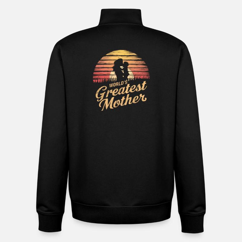 La plus grande mère du monde - Sweat zippé unisexe en coton bio Stanley/Stella - noir