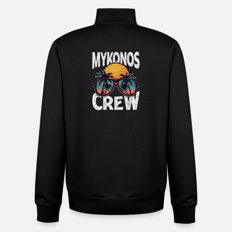 Équipage Mykonos - Sweat zippé unisexe en coton bio Stanley/Stella - noir