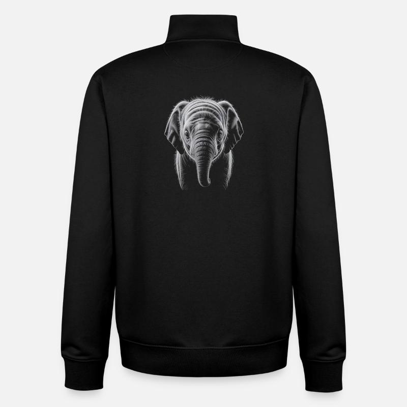 Elefantenkopf - Unisex Organic Zip Sweatshirt von Stanley/Stella - Schwarz