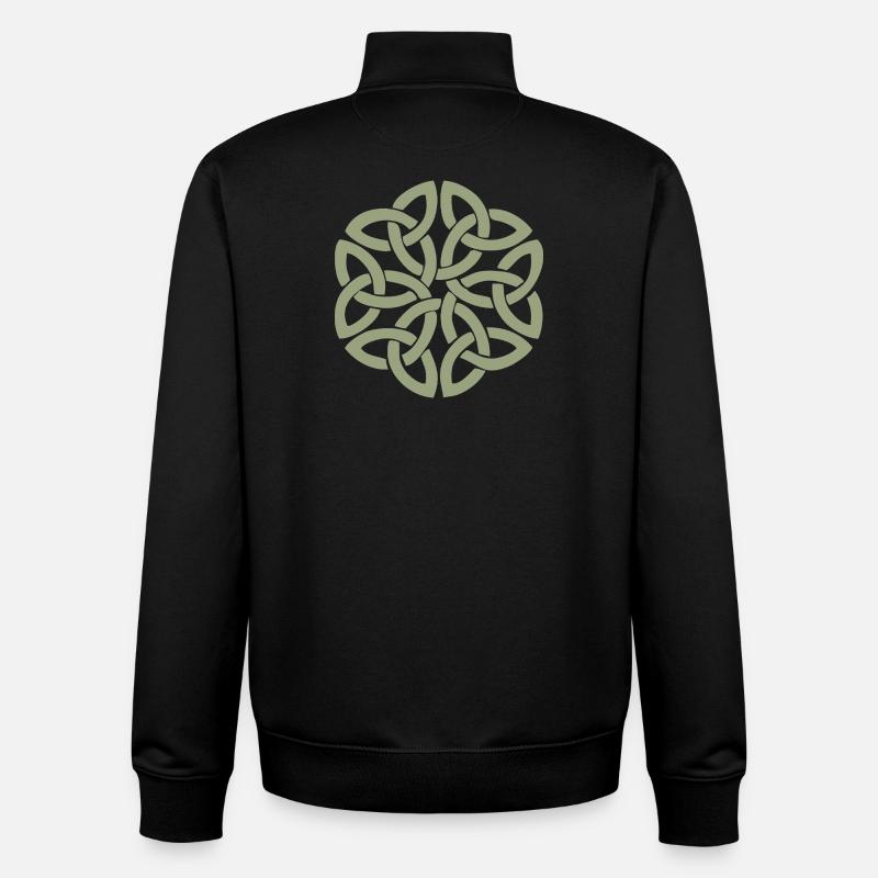 Circular Celtic Knot Interlace - Unisex Organic Zip Sweatshirt by Stanley/Stella - black