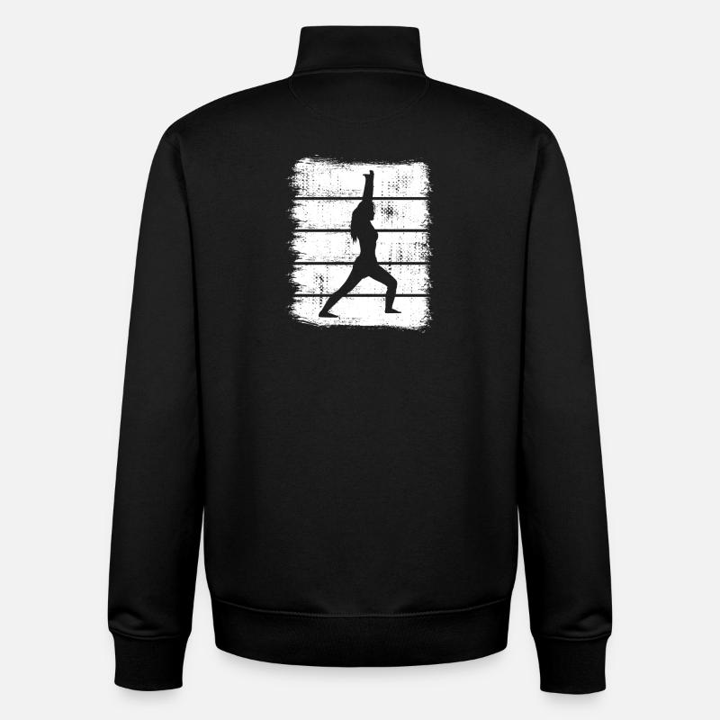Yogini Sketch - Sweat zippé unisexe en coton bio Stanley/Stella - noir