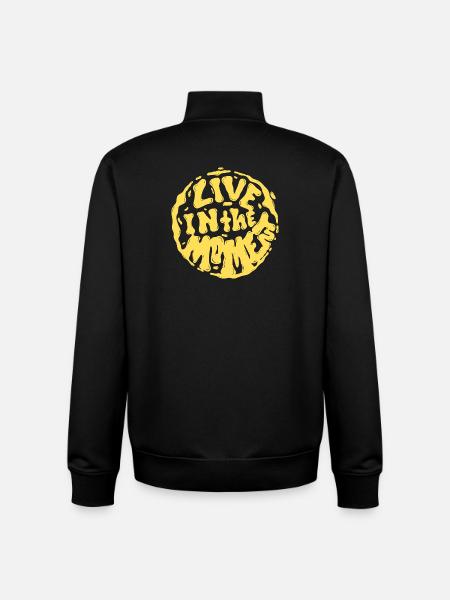 Vivre dans l’instant - Sweat zippé unisexe en coton bio Stanley/Stella - noir