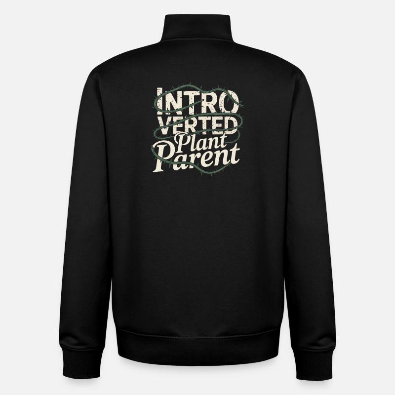 Introverted Plant Parent - Unisex Organic Zip Sweatshirt by Stanley/Stella - black