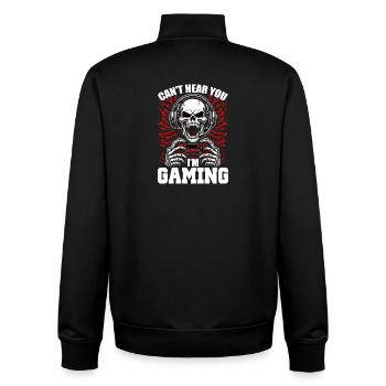 Skull with Gaming Controller Gamer Gaming - Unisex Organic Zip Sweatshirt by Stanley/Stella - black - Back - AI Model Male 185 light (185cm)