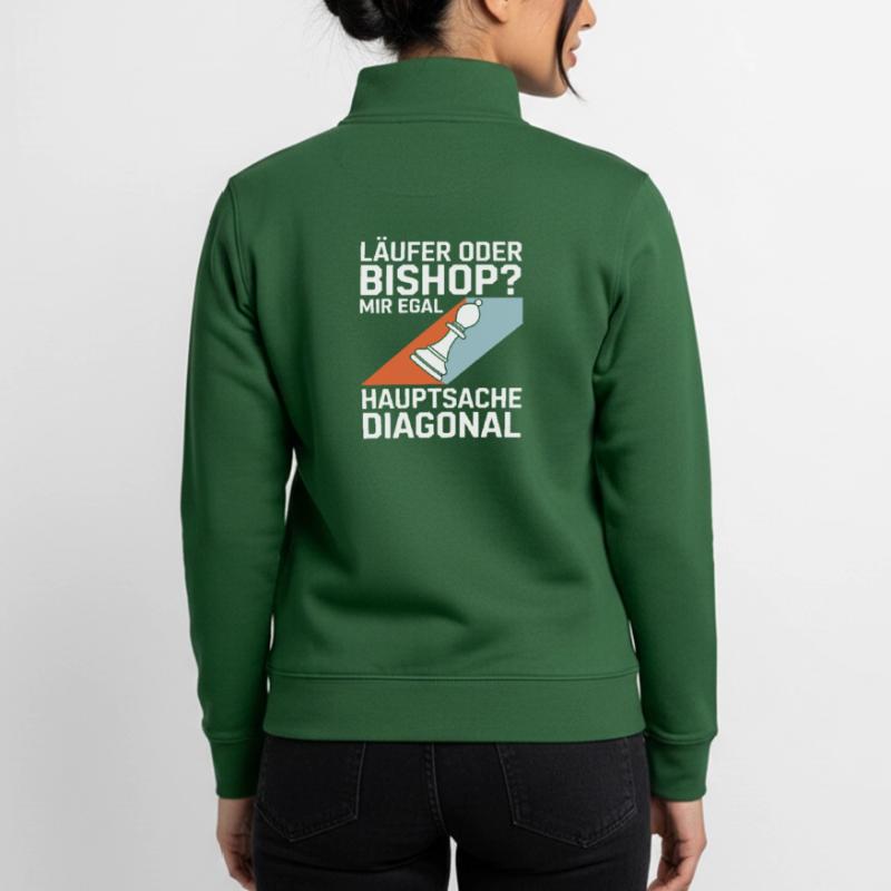 Läufer oder Bishop? Diagonal-Humor Unisex Organic Zip Sweatshirt von Stanley/Stella
