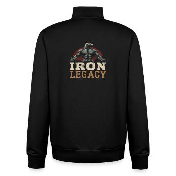 Vintage Gym Bodybuilding Adler Retro Kraft Fitness - Unisex Organic Zip Sweatshirt von Stanley/Stella - Schwarz - Hinten - AI Model Male 185 light (185cm)
