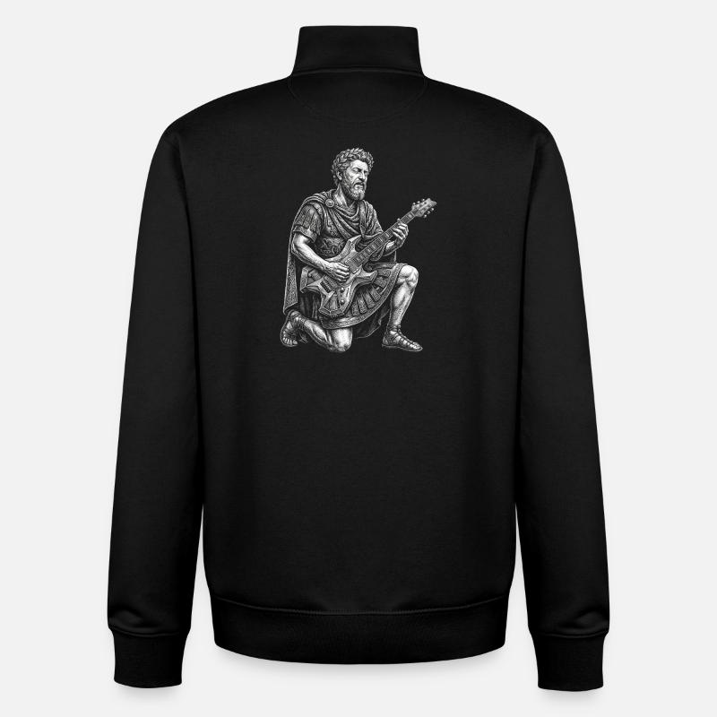 Marcus Aurelius plays guitar - Unisex Organic Zip Sweatshirt by Stanley/Stella - black