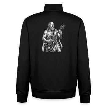 Zeus spielt Gitarre - Unisex Organic Zip Sweatshirt von Stanley/Stella - Schwarz - Hinten - AI Model Male 185 light (185cm)