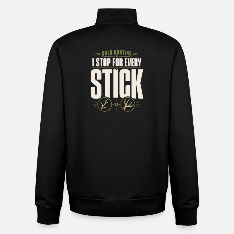 Chasse-écailles-chasseur-bois-cerf-cerf-cerf de Virginie - Sweat zippé unisexe en coton bio Stanley/Stella - noir