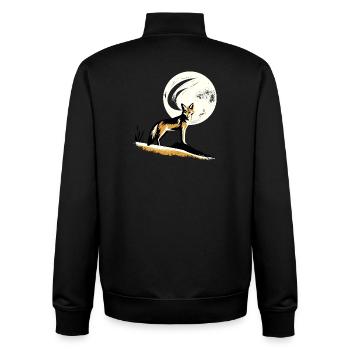 Chacal au clair de lune - Sweat zippé unisexe en coton bio Stanley/Stella - noir - Dos - AI Model Male 185 light (185cm)