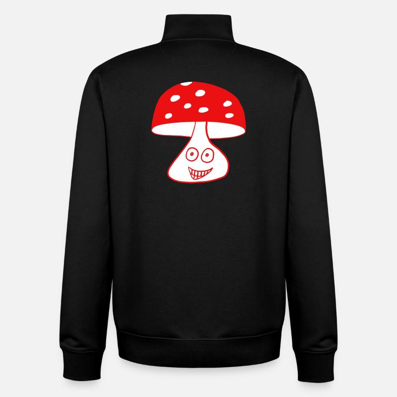 Fröhlicher Pilz mit Gesicht - Unisex Organic Zip Sweatshirt von Stanley/Stella - Schwarz