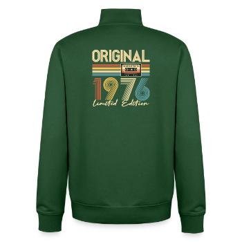 50th Birthday, 50 Years, Original 1976 - Unisex Organic Zip Sweatshirt by Stanley/Stella - bottle green - Back - AI Model Male 185 dark (185cm)