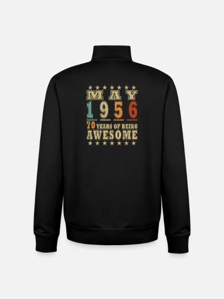 Birthday present May 1956 - Unisex Organic Zip Sweatshirt by Stanley/Stella - black