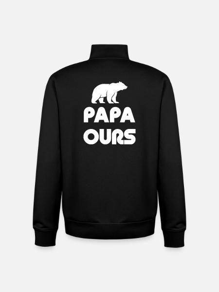 Papa Bear Silhouette - Unisex Organic Zip Sweatshirt by Stanley/Stella - black