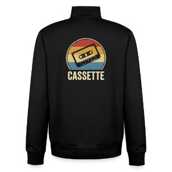 Cassette Cassette Rétro Vintage Mixtape Musique des années 80 et 90 - Sweat zippé unisexe en coton bio Stanley/Stella - noir - Dos - AI Model Male 185 light (185cm)