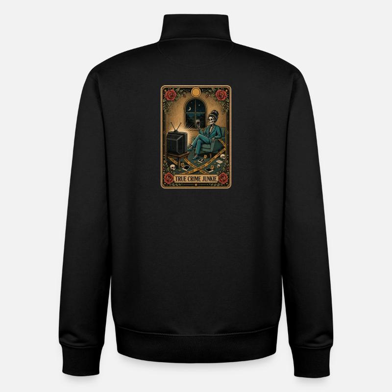 True Crime Junkie Tarot Mystère - Sweat zippé unisexe en coton bio Stanley/Stella - noir