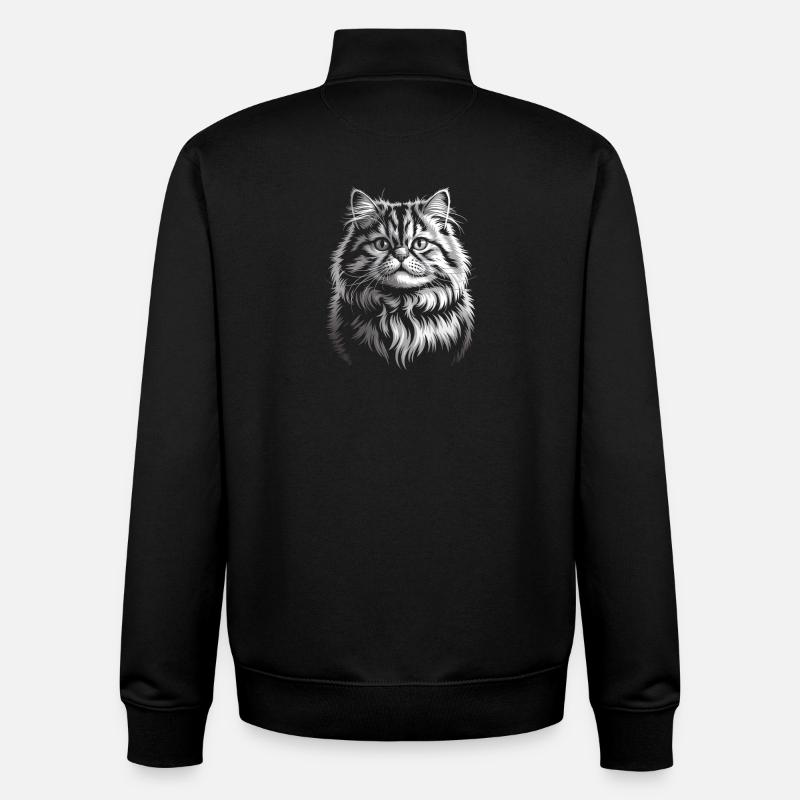 Cat - Unisex Organic Zip Sweatshirt by Stanley/Stella - black