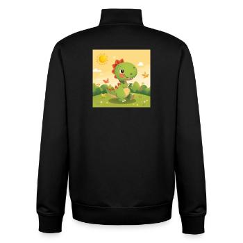 Petit dinosaure - Sweat zippé unisexe en coton bio Stanley/Stella - noir - Dos - AI Model Male 185 light (185cm)