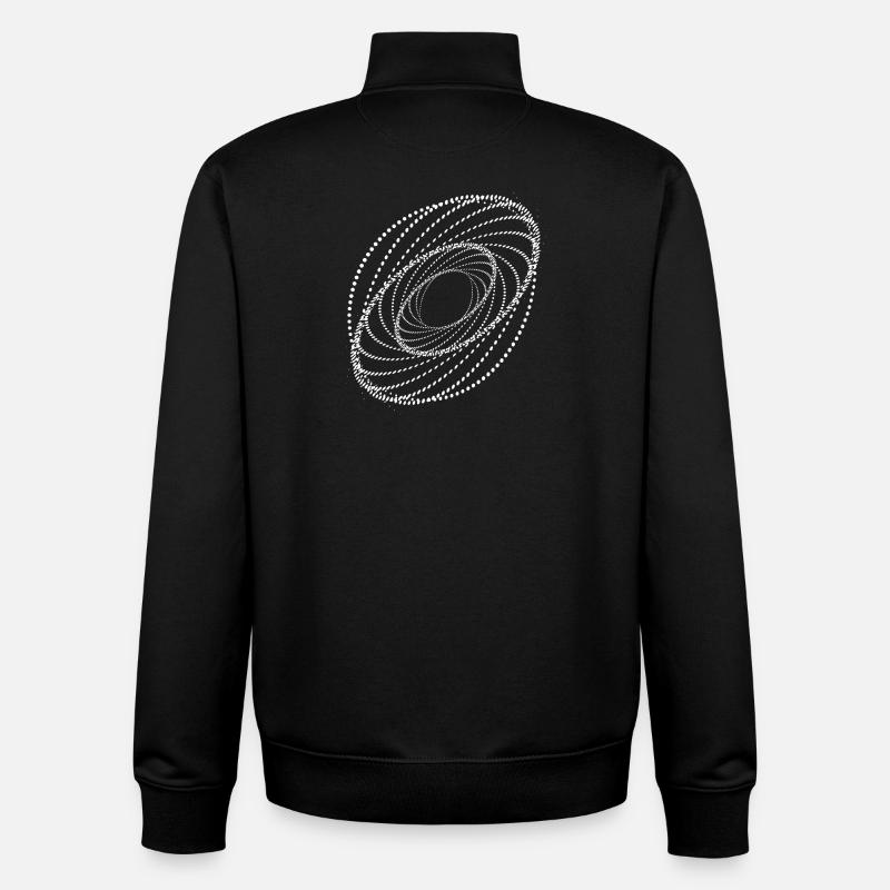 Vortex en spirale pointillée - Sweat zippé unisexe en coton bio Stanley/Stella - noir