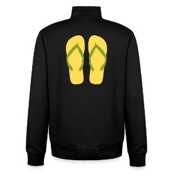 Sunny Yellow Flipflops - Unisex Organic Zip Sweatshirt by Stanley/Stella - black - Back - AI Model Male 185 light (185cm)