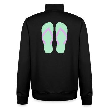 Mint Flip-Flops Lavendelriemen - Unisex Organic Zip Sweatshirt von Stanley/Stella - Schwarz - Hinten - AI Model Male 185 light (185cm)