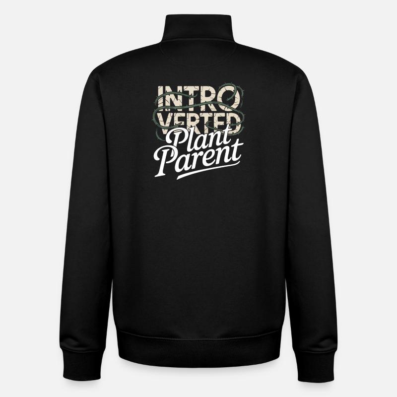 Introverted Plant Parent - Unisex Organic Zip Sweatshirt by Stanley/Stella - black