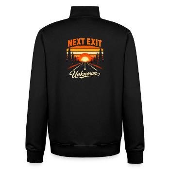 Nächste Ausfahrt Unbekannt | Roadtrip - Unisex Organic Zip Sweatshirt von Stanley/Stella - Schwarz - Hinten - AI Model Male 185 light (185cm)