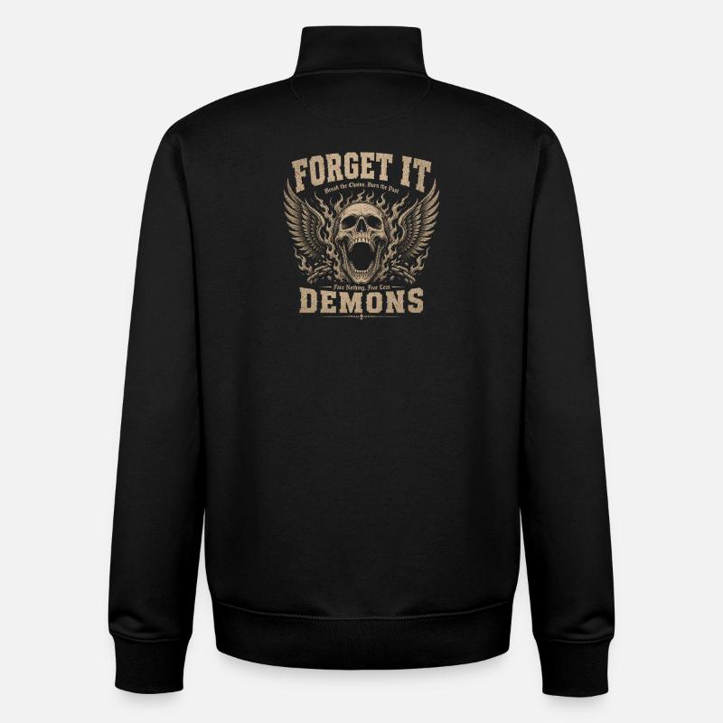 Forget It Demons Skull Wings - Unisex Organic Zip Sweatshirt von Stanley/Stella - Schwarz