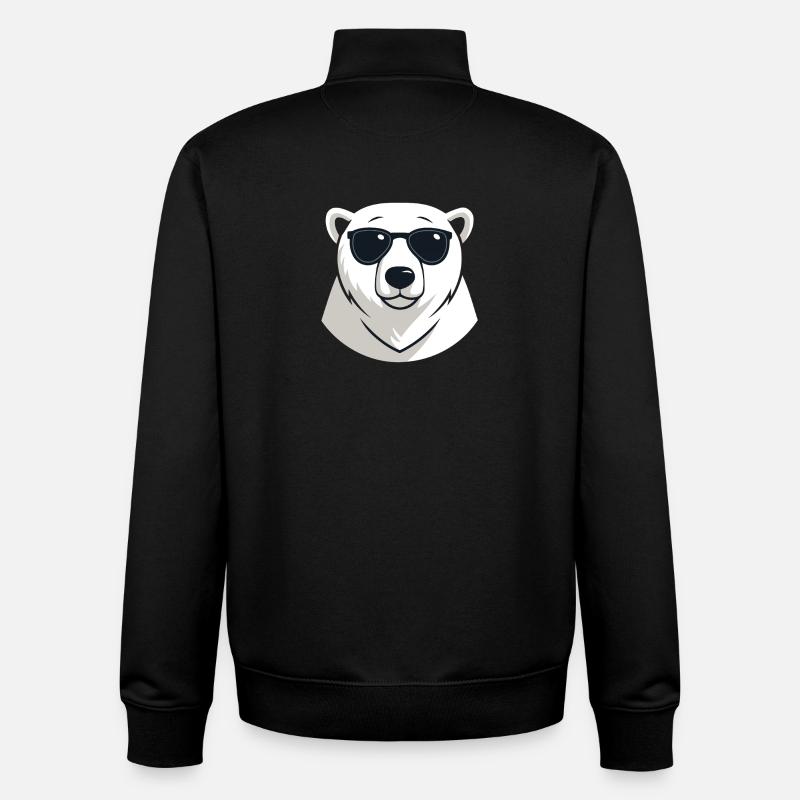 Eisbär mit dunkler Brille - Unisex Organic Zip Sweatshirt von Stanley/Stella - Schwarz