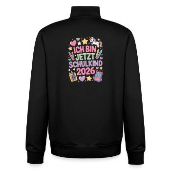  Ich Bin Jetzt Schulkind 2026 Einhorn Einschulung - Unisex Organic Zip Sweatshirt von Stanley/Stella - Schwarz - Hinten - AI Model Male 185 light (185cm)