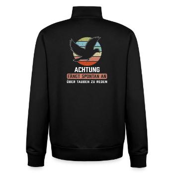 Taubenflüsterer brieftaubenzucht Taubenzüchter - Unisex Organic Zip Sweatshirt von Stanley/Stella - Schwarz - Hinten - AI Model Male 185 light (185cm)