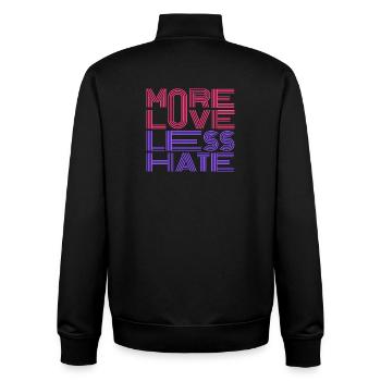Mehr Liebe, weniger Hass - Unisex Organic Zip Sweatshirt von Stanley/Stella - Schwarz - Hinten - AI Model Male 185 light (185cm)