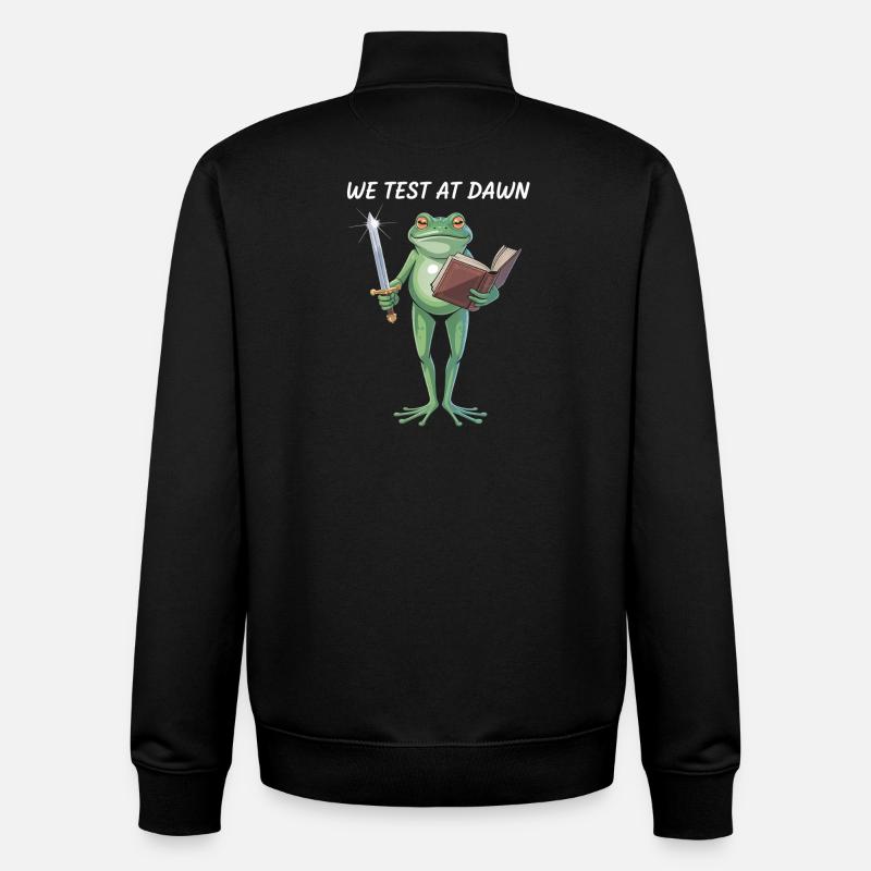 Dawnbound Frog Warrior - Unisex Organic Zip Sweatshirt by Stanley/Stella - black