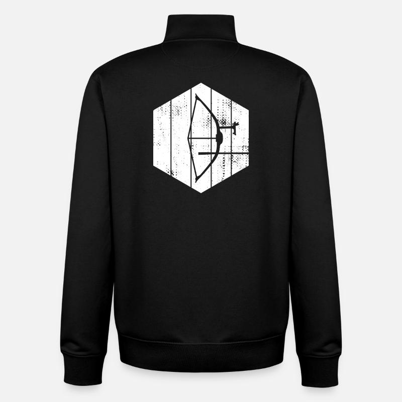 Bogen und Pfeil Skizze - Unisex Organic Zip Sweatshirt von Stanley/Stella - Schwarz