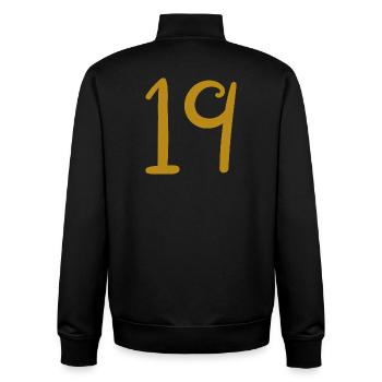 19 - Unisex Organic Zip Sweatshirt von Stanley/Stella - Schwarz - Hinten - AI Model Male 185 light (185cm)