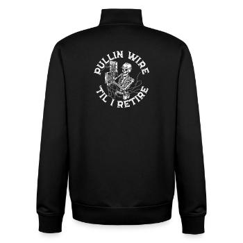 Skelett Technik Drahtwerk Elektriker Pullin Wire - Unisex Organic Zip Sweatshirt von Stanley/Stella - Schwarz - Hinten - AI Model Male 185 light (185cm)