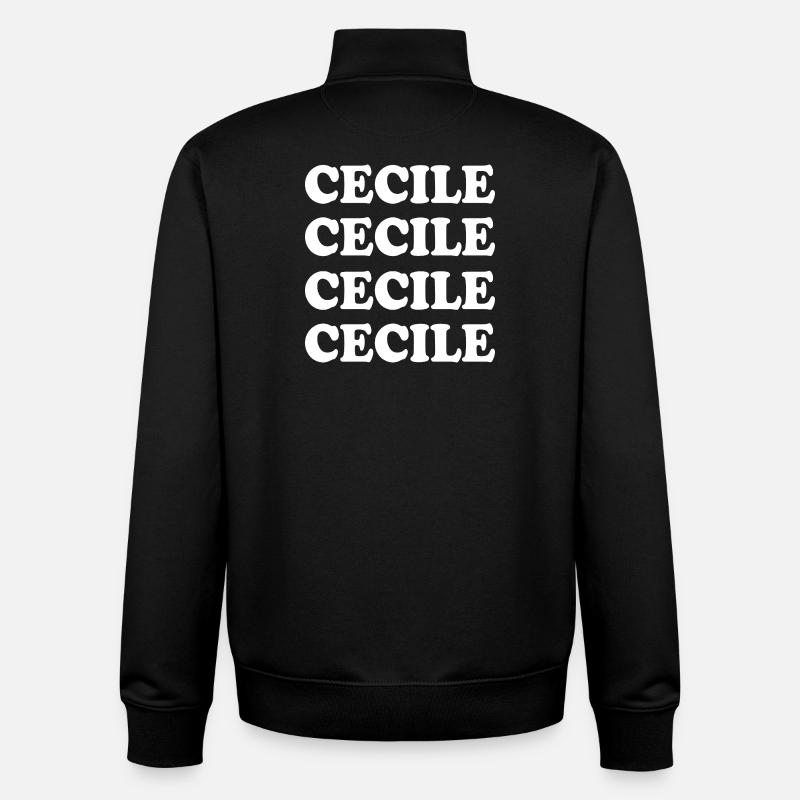 Cecile comme prénom - Sweat zippé unisexe en coton bio Stanley/Stella - noir