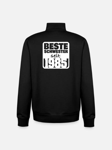 Schwester 1985 - Unisex Organic Zip Sweatshirt von Stanley/Stella - Schwarz